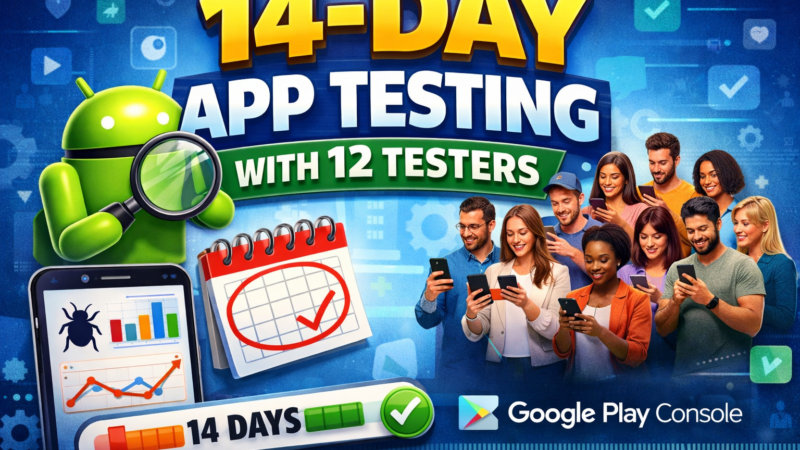 How to Complete 14-Day App Testing with 12 Testers in Google Play Console (2026 Guide)